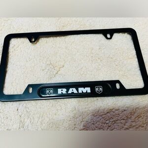 Dodge Ram Coated Metal License Plate Frame Holder